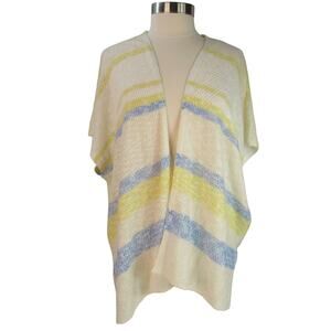 One World  Open Front Soft Cardigan Sweater Short Sleeves Size Large Petite